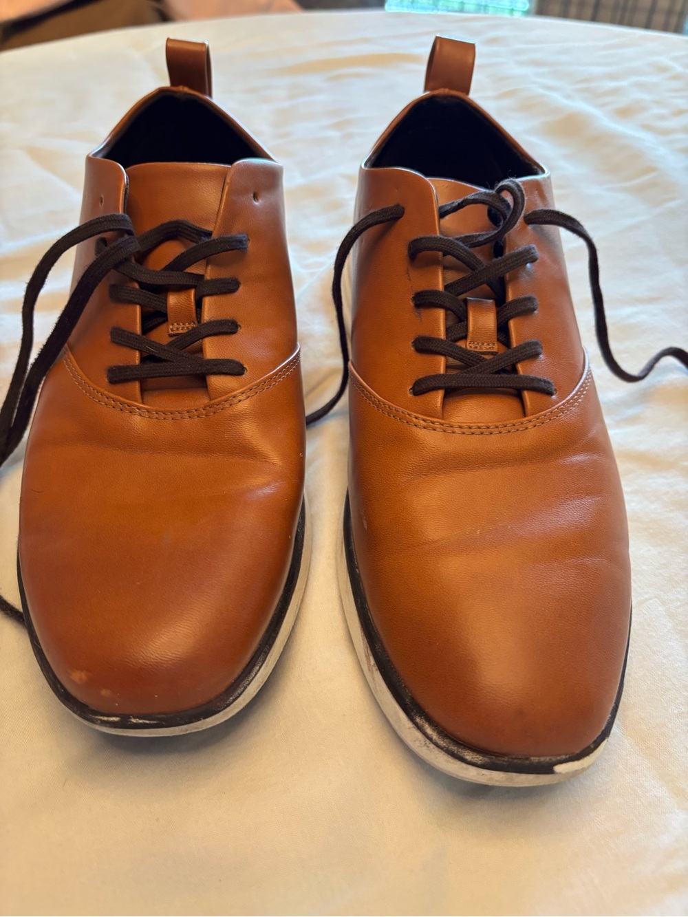 Goodfellow & Co Tan Leather Lace-Up Slip-On Shoes